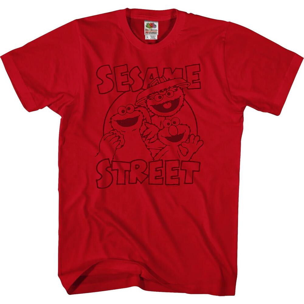 Cookie Monster Oscar The Grouch Elmo Sesame Street Tshirt